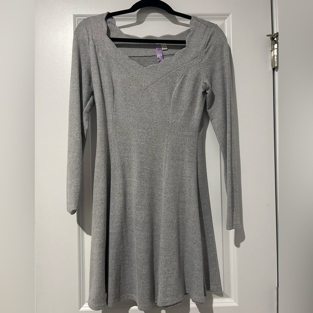 Gray Long Sleeve Dress